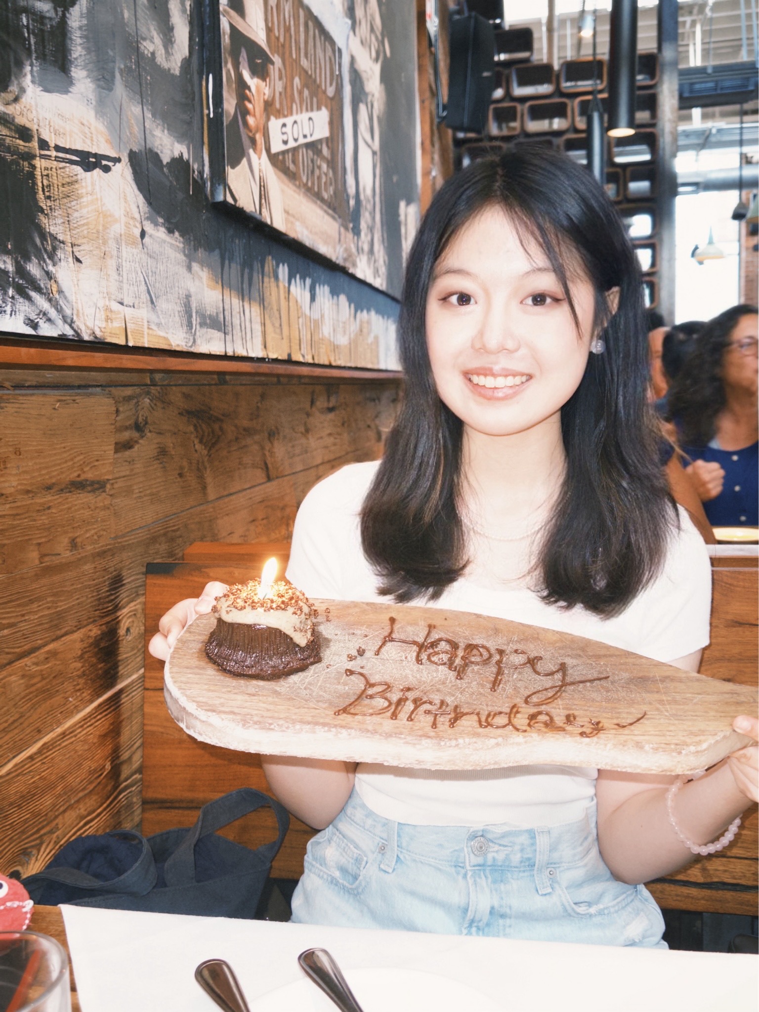 Christus holding a birthday cake