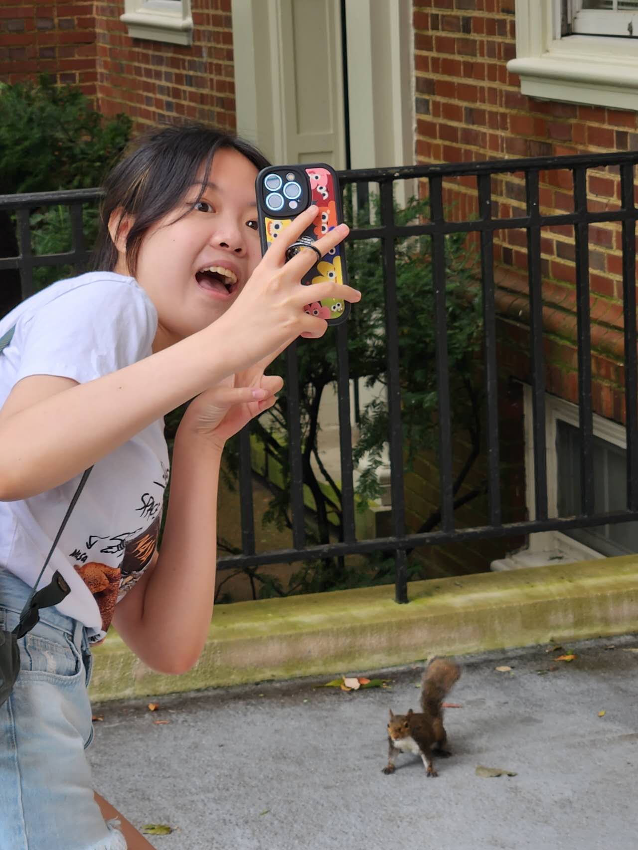 Christus photographing a squirrel at Vanderbilt