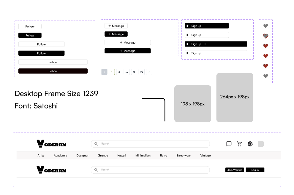 System design examples (typography, radius, components)